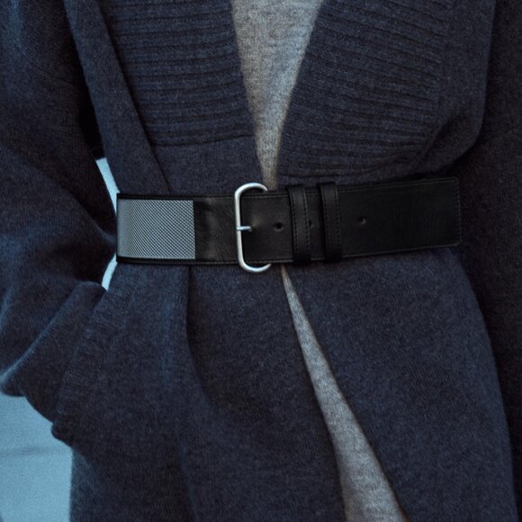 Zara Leather Metal Mesh Wide Belt main image 7